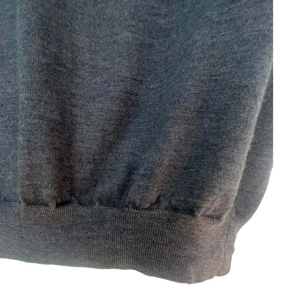 Joseph & Lyman Men's 100% Italian Merino Wool Gray V-Neck Sweater Vest sz L